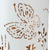 Artikel Windlicht Metall Weiß Gold Schmetterling Ø12,5cm H20,5cm