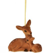 Artikel Dekohänger Reh Deko mit Kitz Beflockt 10cmx5cmx8,5cm