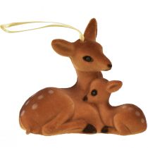 Artikel Dekohänger Reh Deko mit Kitz Beflockt 10cmx5cmx8,5cm