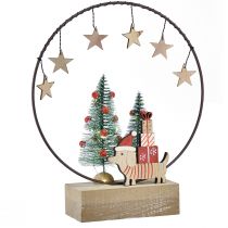 Artikel Dekoring Holz Metall Weihnachten mit Hund Ø21cm H25cm