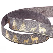 Artikel Geschenkband Lavendel Gold Weihnachten Hirsche 25mm 15m