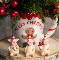 Artikel Glücksschwein Deko Schwein mit Glücksbringern 5cm 6St