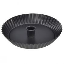 Artikel Kerzenhalter aus Metall in Kuchenform Schwarz Ø18cm 2St