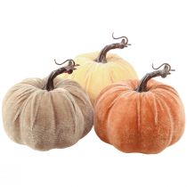 Artikel Kürbis Deko Herbst Gelb Braun Orange Ø13cm H11,5cm 3 St