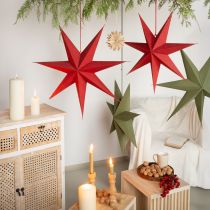 Artikel Papier Stern Deko für Weihnachtsbeleuchtung Rot 60×15cm