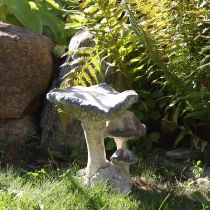 Artikel Pilz Deko Steinguss Grau Weiß gewaschen 21,5×18×22cm