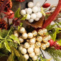 Artikel Mini Weihnachtskugeln am Draht Gold, Creme Ø1,5cm 140 St