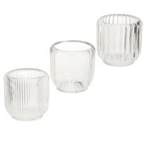 Artikel Teelichthalter Kerzenhalter Glas Klar Ø8cm H8cm 6 St