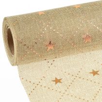 Artikel Weihnachts Tischläufer mit Glänzenden Sternen, Gold, 48cm x 4,5m - Festliche Dekoration
