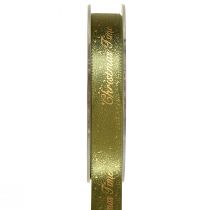Artikel Weihnachtsband Christmas Time Band Grün Gold 15mm 20m