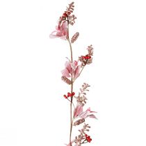 Artikel Weihnachtsgirlande Beerenzweig mit Zapfen Rot Rosa 130cm