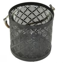 Artikel Windlicht Metall Deko Laterne Henkel Anthrazit Ø16cm 2St
