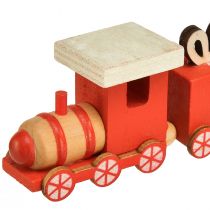 Artikel Holzzug mit Geschenkboxen, Rot-Weiß, 2er Set, 18x3x4,5 cm - Weihnachtsdekoration
