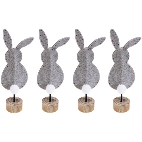 Artikel Aufsteller Tischdeko Osterhasen Deko Filz Grau 28,5cm 4 St