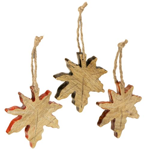 Artikel Ahornblatt Holz Holzdeko Herbst Grün Rot Braun H10cm 6 St