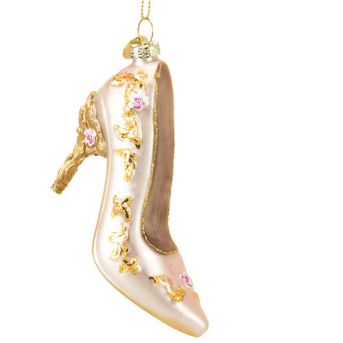 Christbaumschmuck Glas Schuhe Rosa Glasschuh 10cm 2St