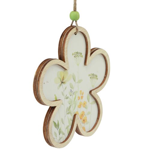 Artikel Deko Anhänger Holz Blume Herz Motiv Blumen 12cm 6 St