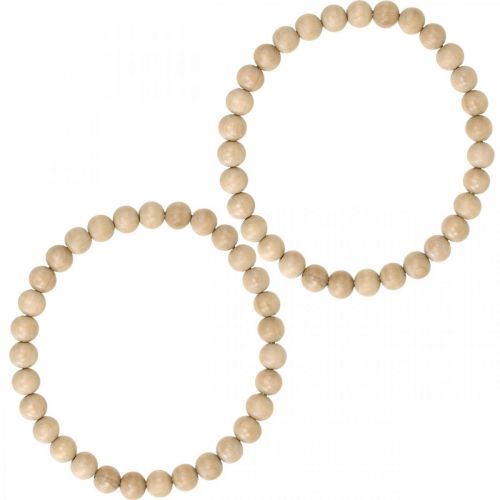 Dekoring Holzperlen Natur Hängedeko Tischdeko Ø19,5cm 2St