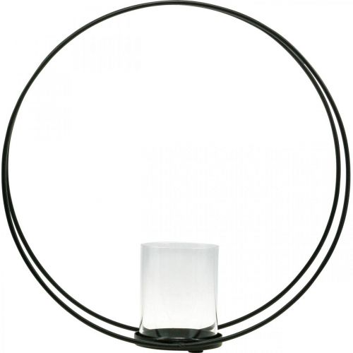 Artikel Dekoring Windlicht Metall Kerzenhalter Schwarz Ø35cm
