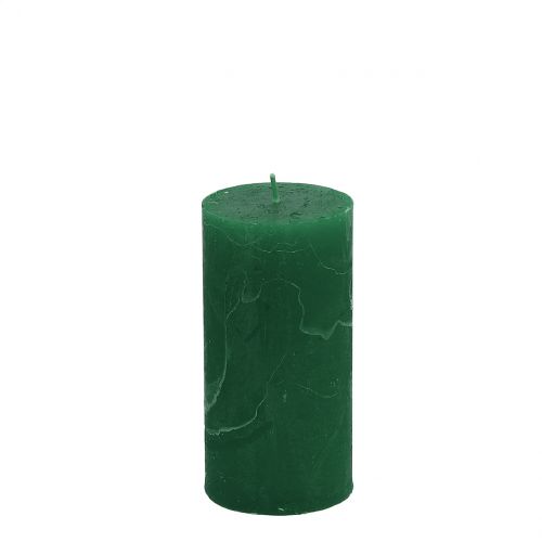 Artikel Durchgefärbte Kerzen Dunkelgrün 50x100mm 4 St