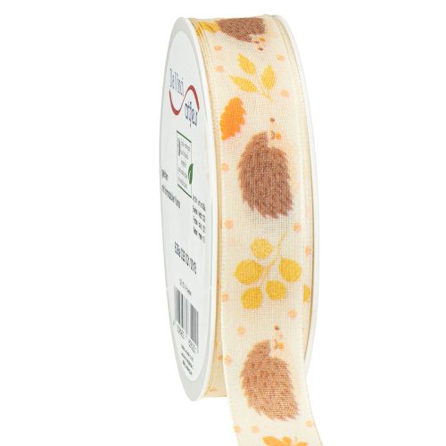 Artikel Geschenkband Webkante Band Herbst Igel 15mm 18m
