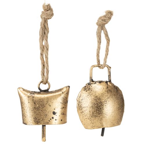 Glocken Christbaumschmuck Metall Vintage Gold 5cm 8 St