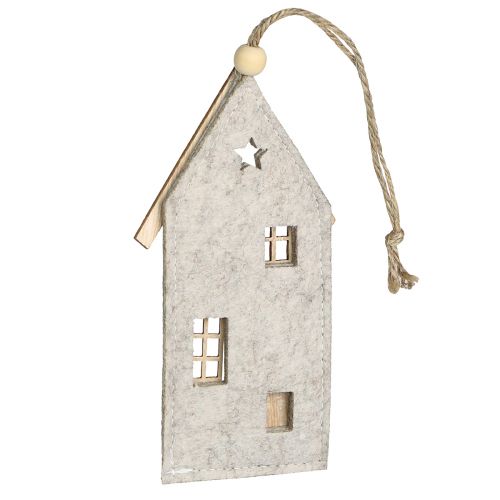 Artikel Häuschen zum Hängen Weihnachten Filz Deko Beige 15cm 6 St