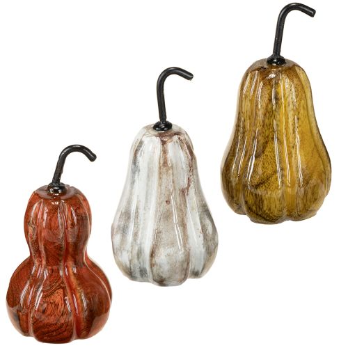 Holzbirne Birne Holzdeko Herbst Rot Gelb Weiß 12×6cm 3 St