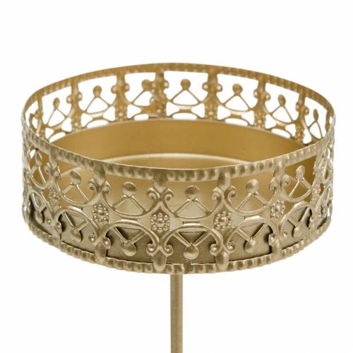 Artikel Florale Kerzenhalter zum Stecken Golden Ø7,4cm H12,5cm 4 St Antik-Optik