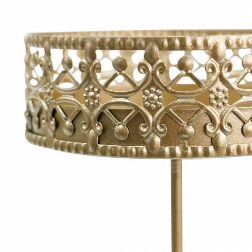 Artikel Florale Kerzenhalter zum Stecken Golden Ø7,4cm H12,5cm 4 St Antik-Optik