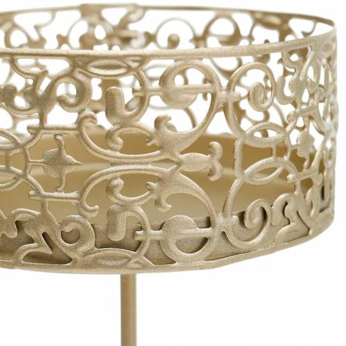 Artikel Florale Kerzenhalter zum Stecken Golden Ø8,8cm H13,7cm 4 St Antik-Optik