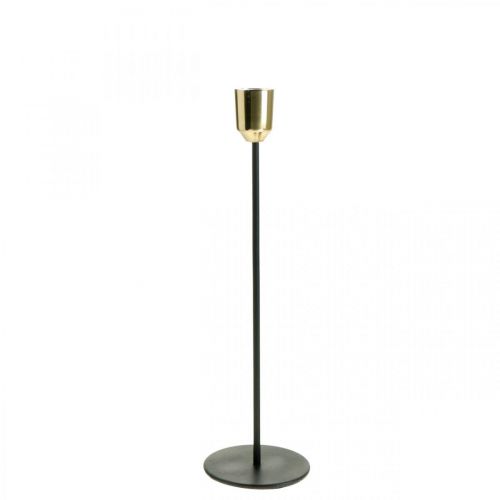 Artikel Kerzenhalter Gold / Schwarz, Kerzenständer aus Metall H29cm Ø2,2cm