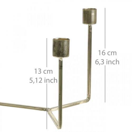 Artikel Kerzenständer für Kerzentablett Champagner Metall 37×17×18cm