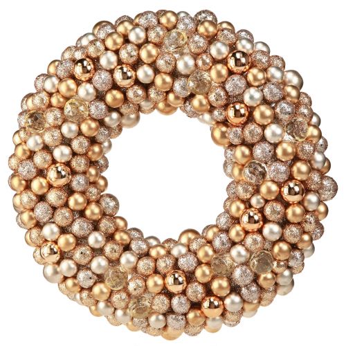 Artikel Kugelkranz Weihnachtskranz Gold Pearl Klar Ø33cm