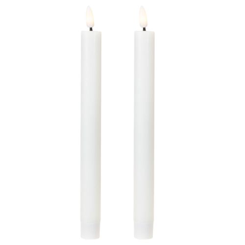 LED Kerzen Weiß Stabkerzen Wachs Warmweiß 24,5cm 2 St
