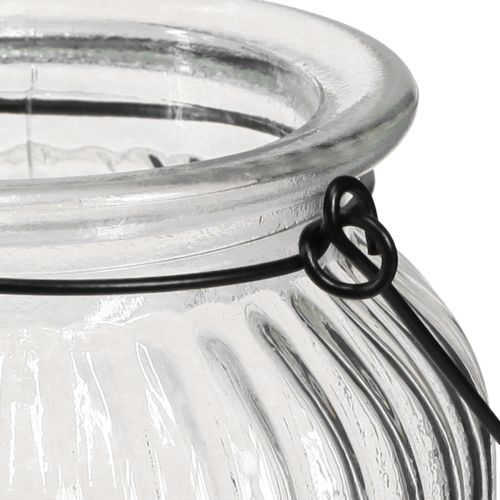 Artikel Laterne Glas Windlicht zum Hängen Henkel H18cm 2St