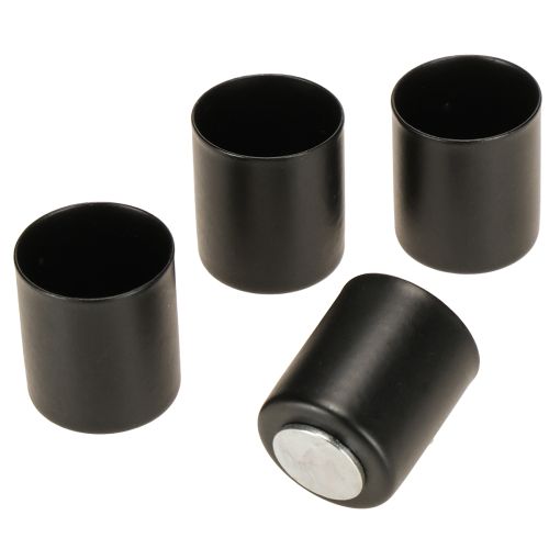 Artikel Magnet Kerzenhalter Stabkerzen Schwarz Metall H3cm 4 St