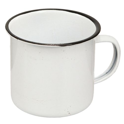 Metalltasse Pflanztasse Metall Weiß Schwarz Ø9cm 4St