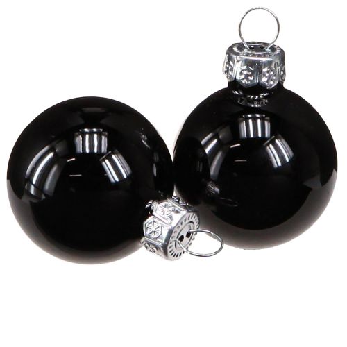 Artikel Mini Christbaumkugeln Glas Kugeln Schwarz 30mm 9St