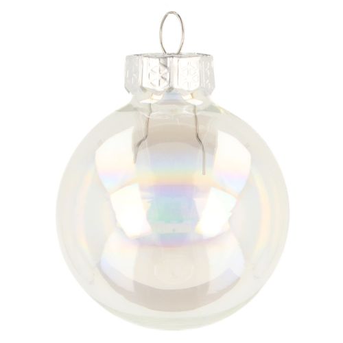 Artikel Mini Weihnachtskugeln Glas Irisierend Klar 4cm 24 St