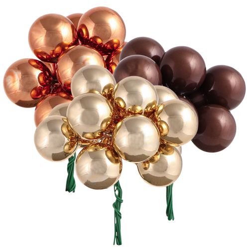 Artikel Mini Weihnachtskugeln Glas Draht Braun Gold Ø25mm 140 St