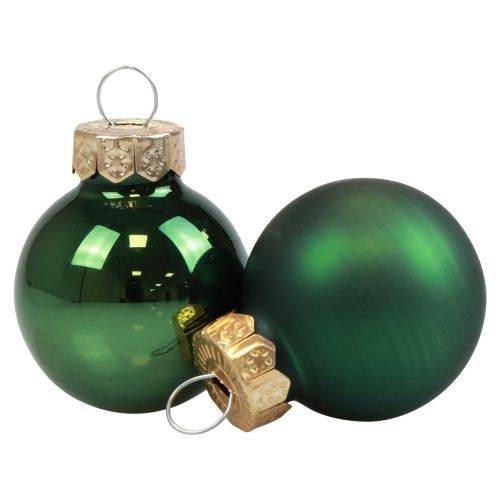 Artikel Mini Weihnachtskugeln Glas Grün Glanz/Matt Ø2,5cm 20 St