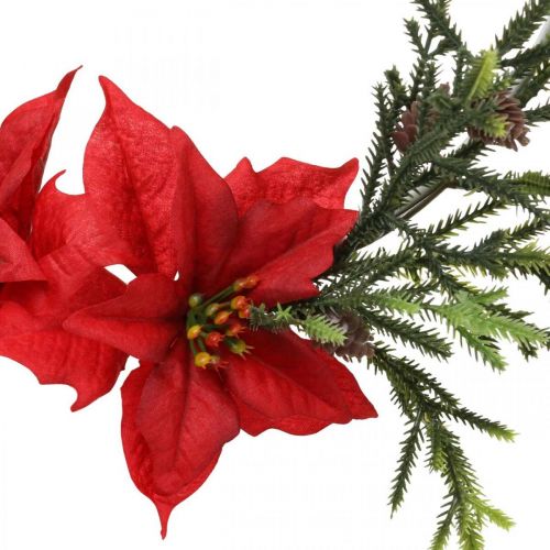 Artikel Deko Kranz Weihnachtsstern und Nadelzweige künstlich Ø30cm