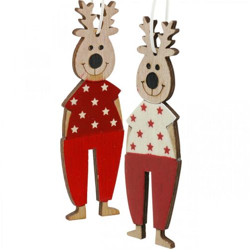 Artikel Rentiere zum Hängen, Weihnachtsdeko, Christbaumschmuck, Holzdeko für den Advent H13cm 8 St