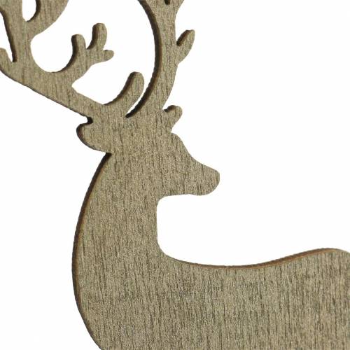 Artikel Dekostecker Hirsch Gold, Braun, Grün Sortiert 8cm 18 St