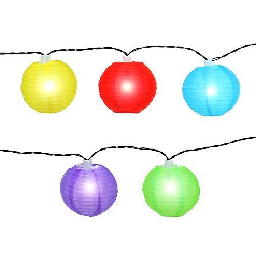 Artikel Solar-Lampionkette LED bunt 4,5m 10 Birnen Kaltweiß