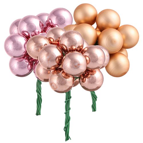 Artikel Spiegelbeeren Apricot Rosa Glaskugeln Draht Ø20mm 140 St