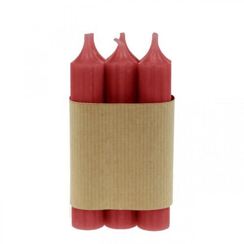 Artikel Stabkerze Rot durchgefärbt Kerzen Rubinrot 120mm/Ø21mm 6 St