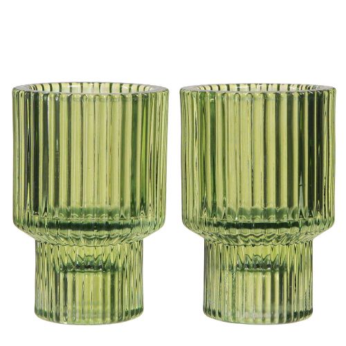 Artikel Stabkerzenhalter Glas Teelichthalter Grün H8cm 4 St