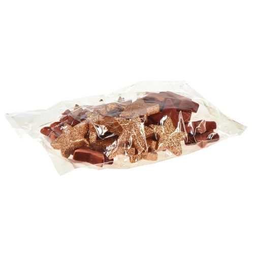 Artikel Streudeko Weihnachten Sterne Braun/Orange Ø4/5cm 40 St